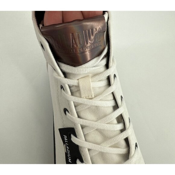 Palladium Womens Ankle Boots Revolt HI TX Black & White Canvas Boots Size 9 - Picture 6 of 11